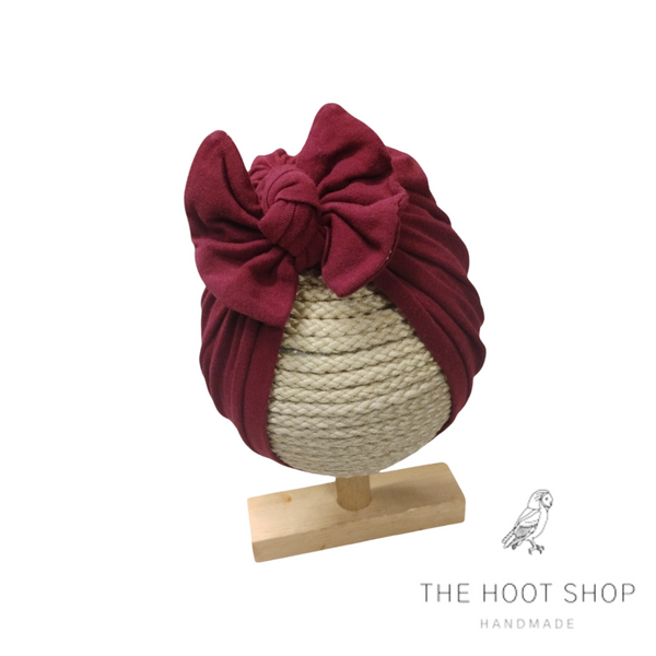 Maroon Banded Turban with Bow