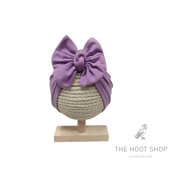 Purple Banded Turban with Bow