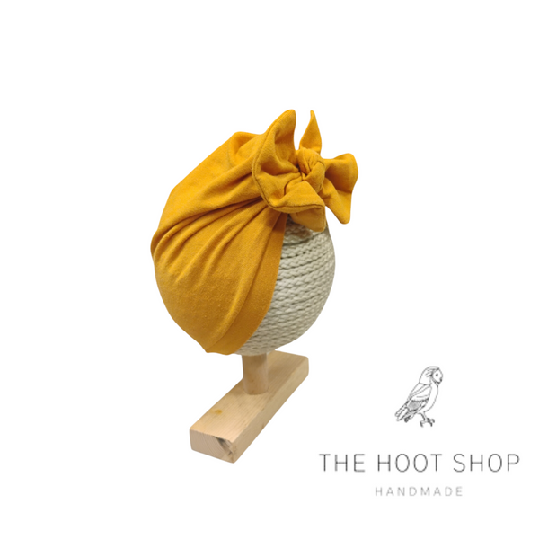 Yellow Banded Turban with Bow