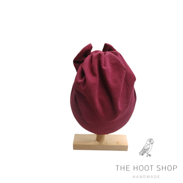 Maroon Banded Turban with Bow