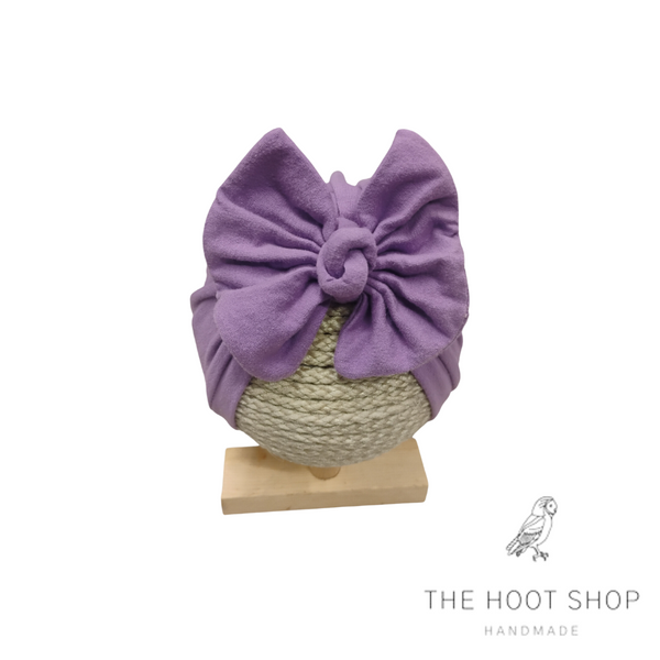 Purple Banded Turban with Bow