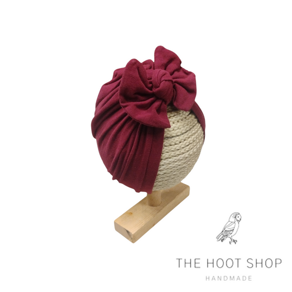 Maroon Banded Turban with Bow