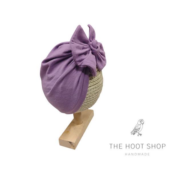 Purple Banded Turban with Bow