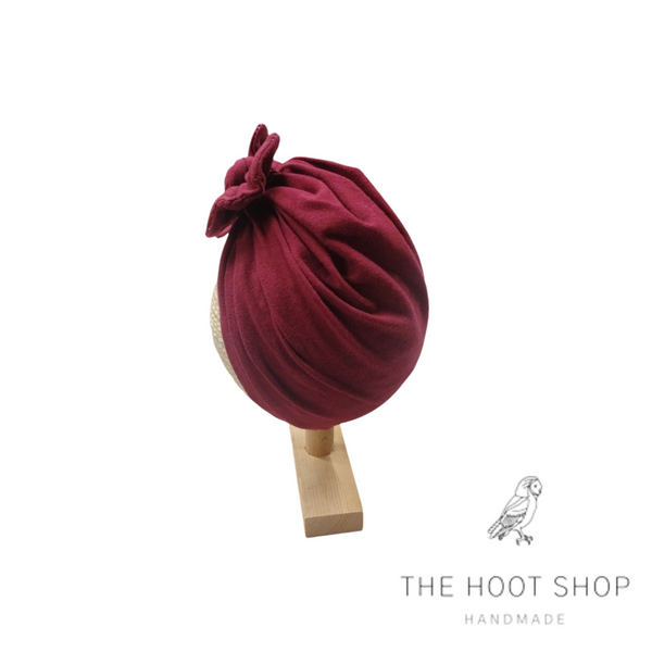 Maroon Banded Turban with Bow