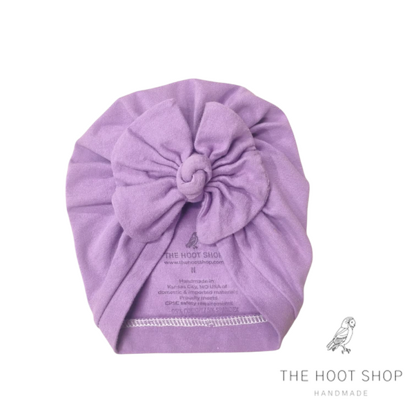 Purple Banded Turban with Bow