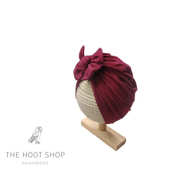 Maroon Banded Turban with Bow