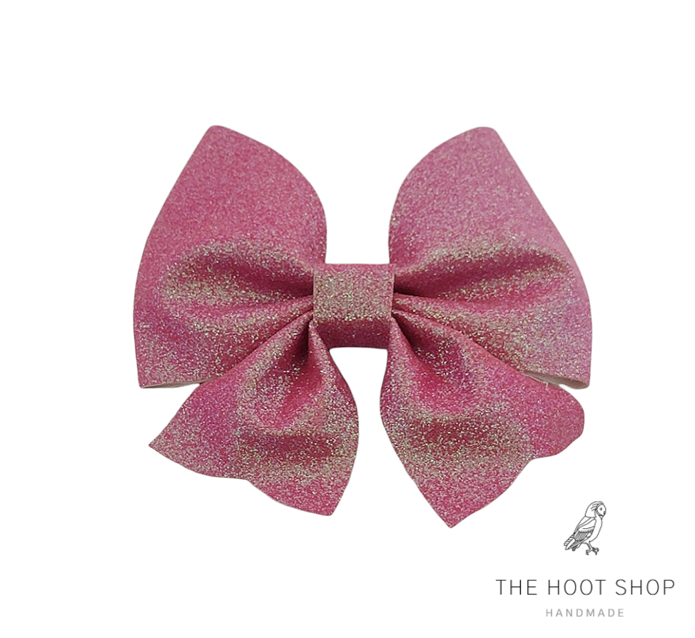 Maya Hot Pink Fine Gliter Bow