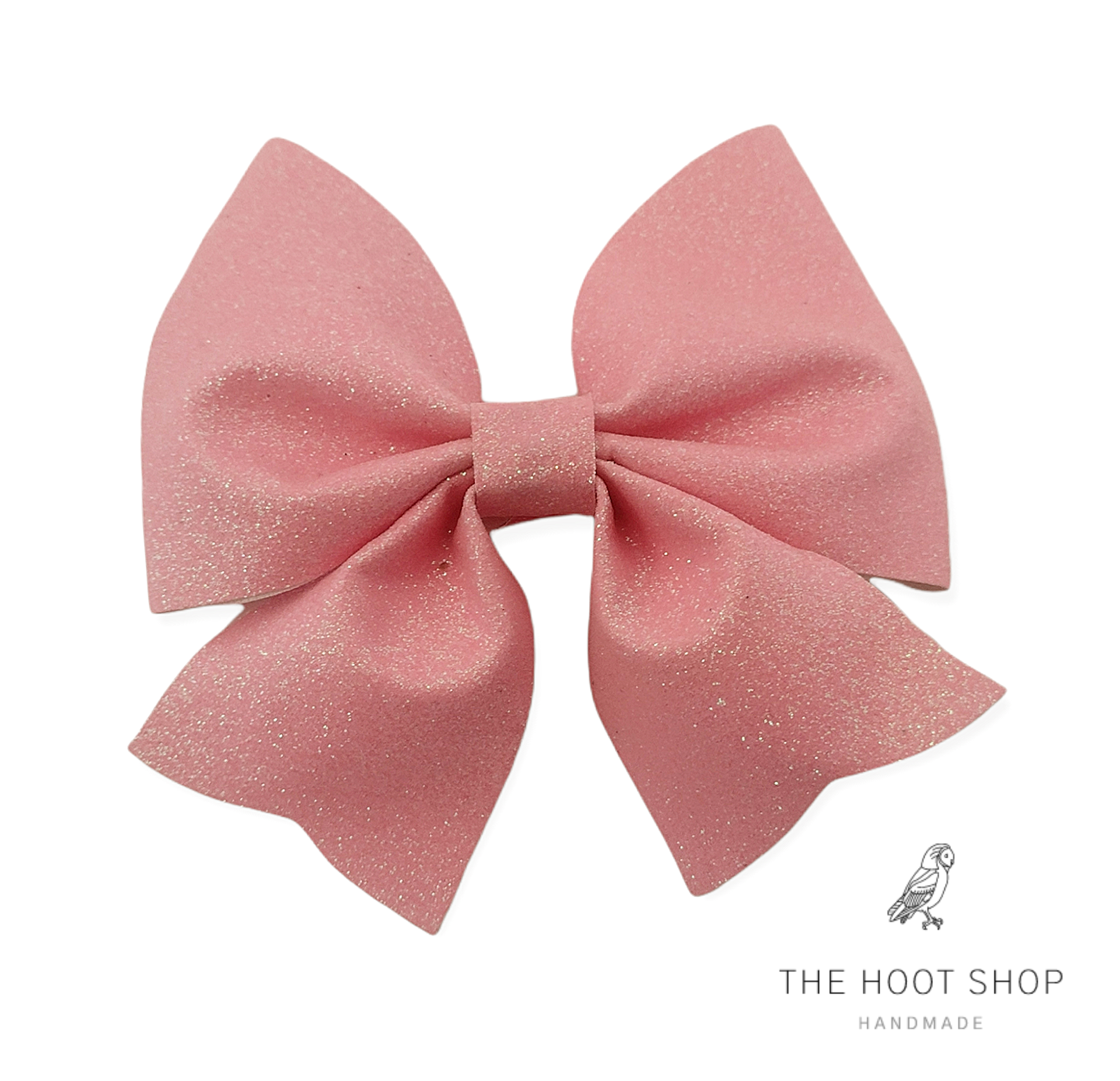 Maya Pink Fine Glitter Bow