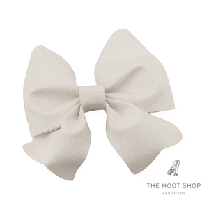 Maya Style White Fine Glitter Bow