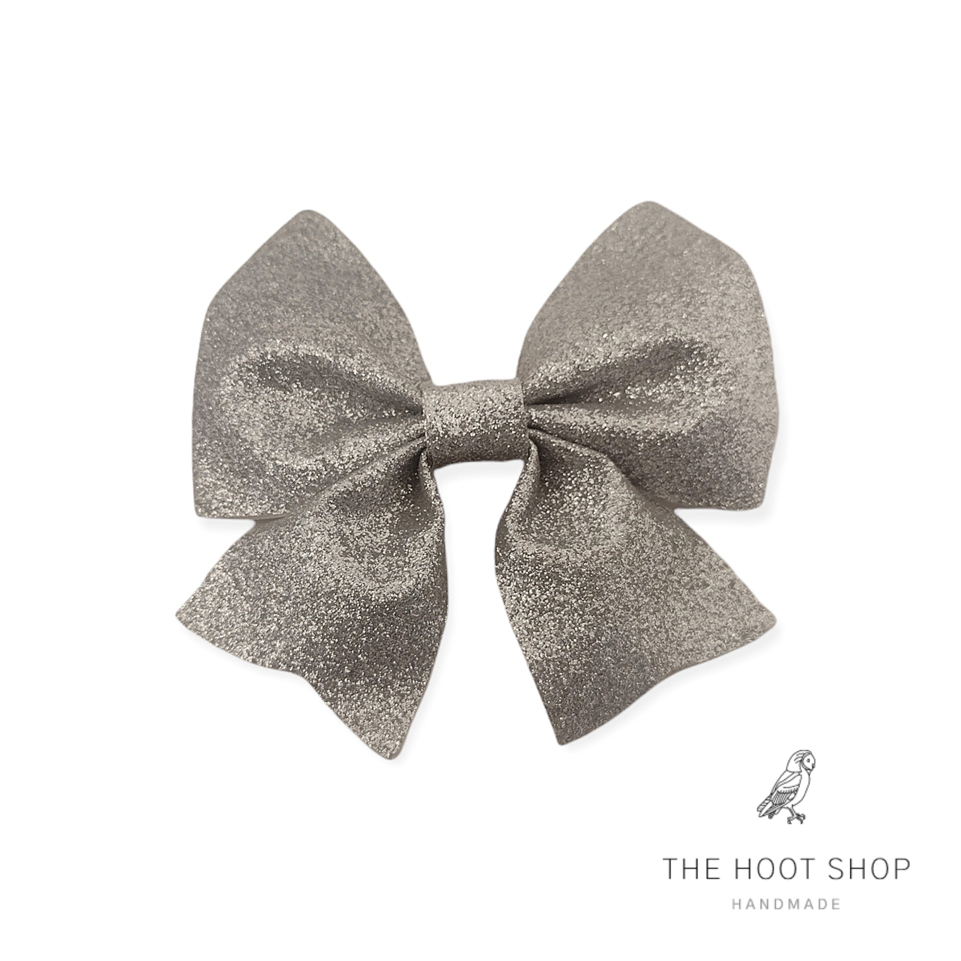 Maya Silver Fine Glitter Bow