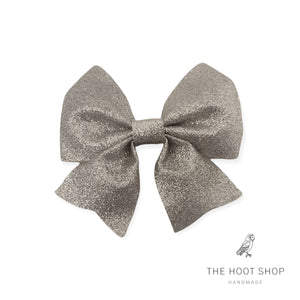 Maya Silver Fine Glitter Bow