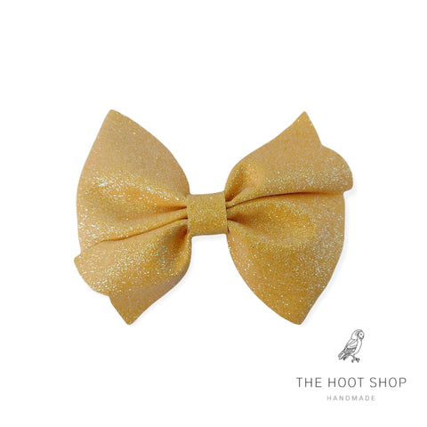 Layla Style Yellow Fine Glitter Bow