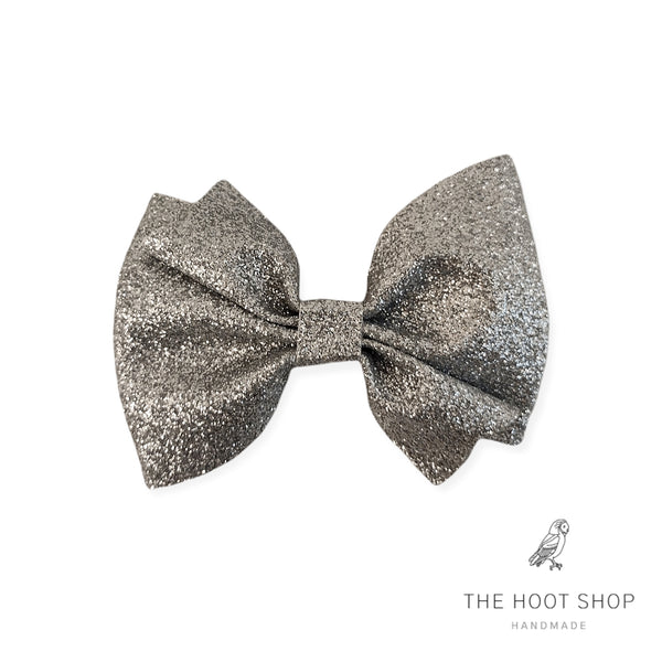 Layla Style Silver Fine Glitter Bow