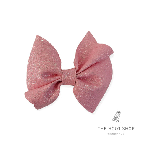 Layla Style Pink Fine Glitter Bow