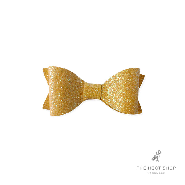 Bitty Style  Bow Yellow Fine Glitter