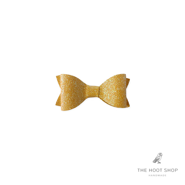 Bitty Style  Bow Yellow Fine Glitter