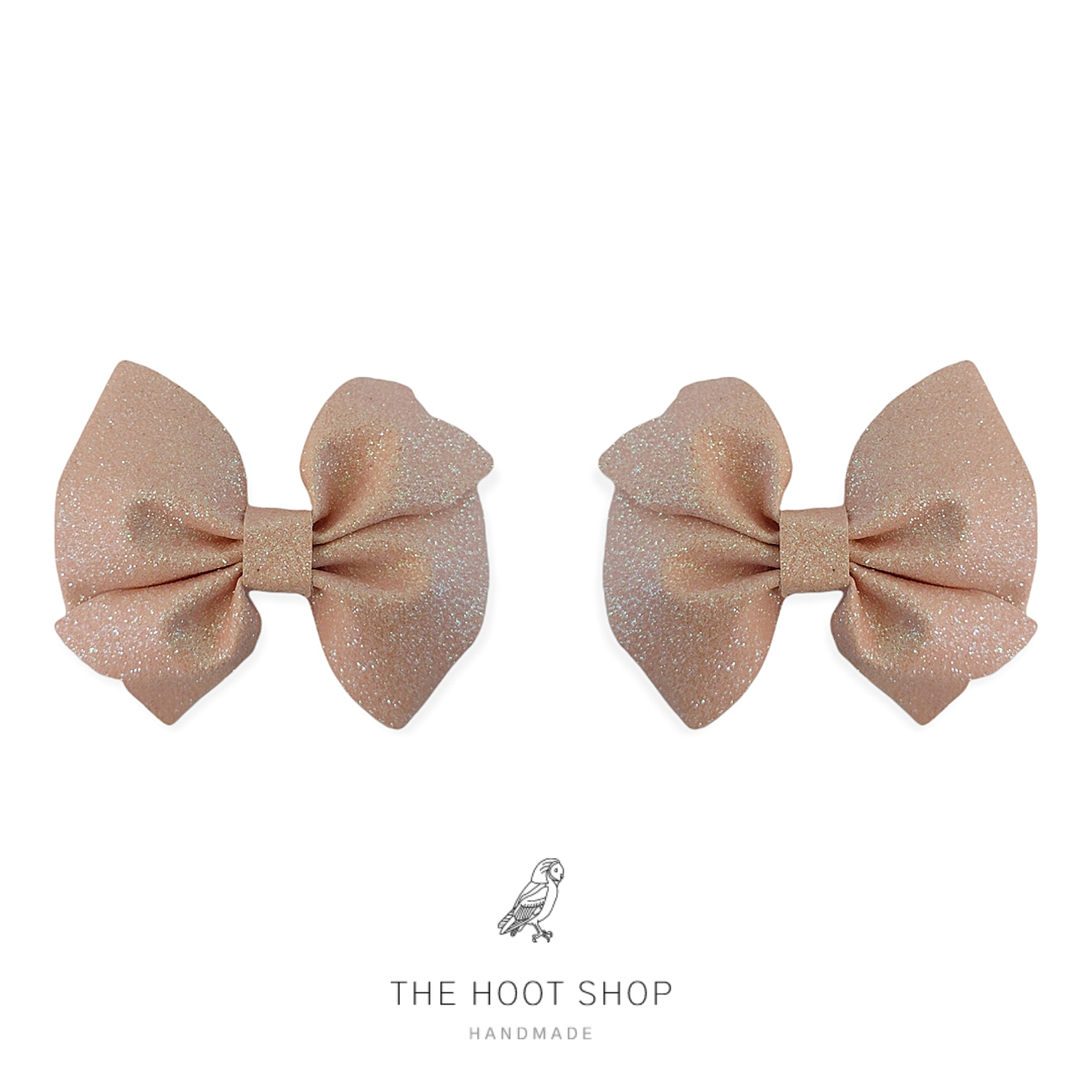 Layla Style Baby Pink Fine Glitter Bow