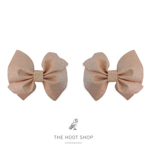 Layla Style Baby Pink Fine Glitter Bow