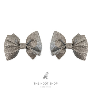 Layla Style Silver Fine Glitter Bow