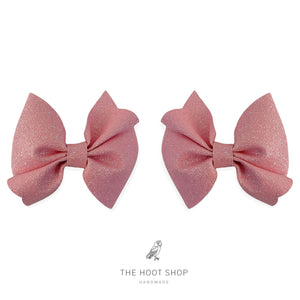 Layla Style Pink Fine Glitter Bow