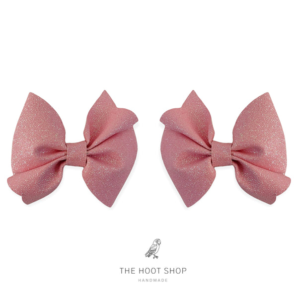 Layla Style Pink Fine Glitter Bow